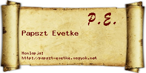 Papszt Evetke névjegykártya
